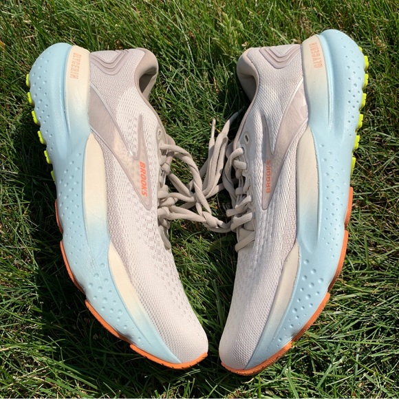 Brooks Shoes - Brooks Glycerin 21 Womens 9.5 Shoes Road Race Neutral Gray Coconut Aqua Sunset